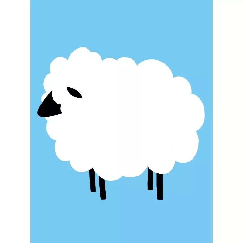 One Big Iron-On Sheep Transfer