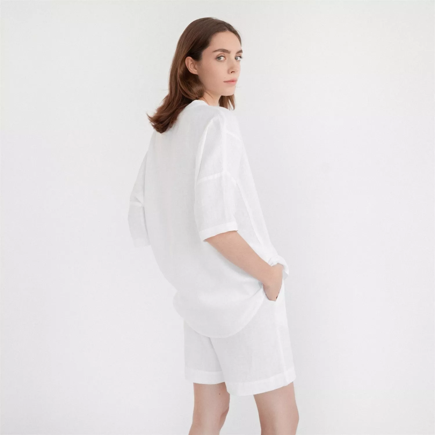 Optical White Linen Clover Pyjama Set