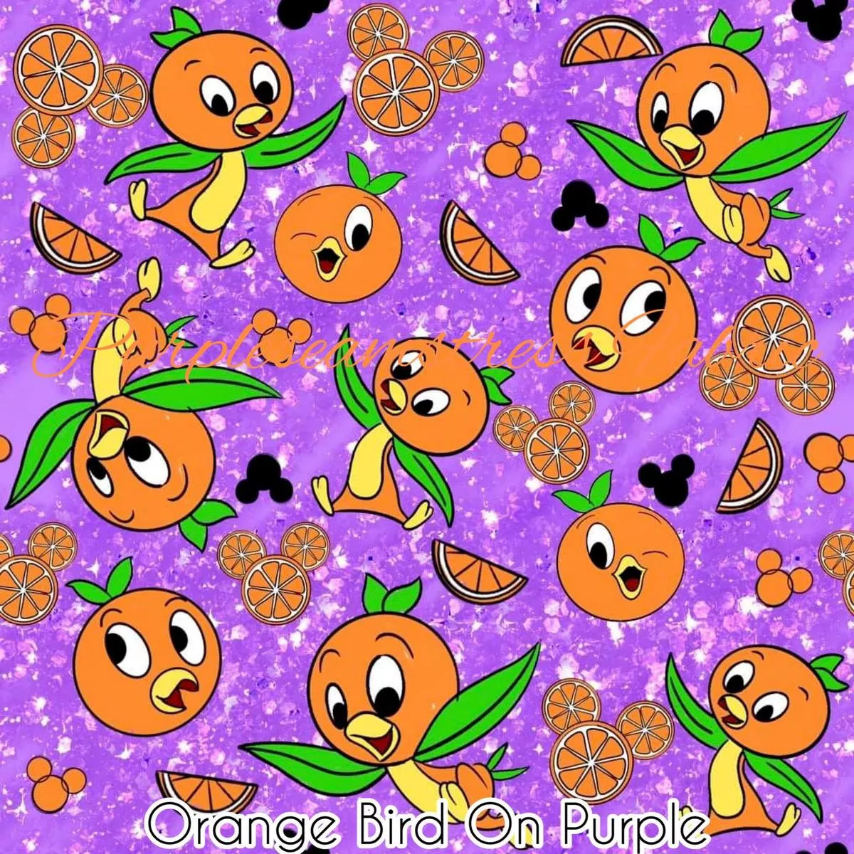 Orange Bird on PurpleFabric