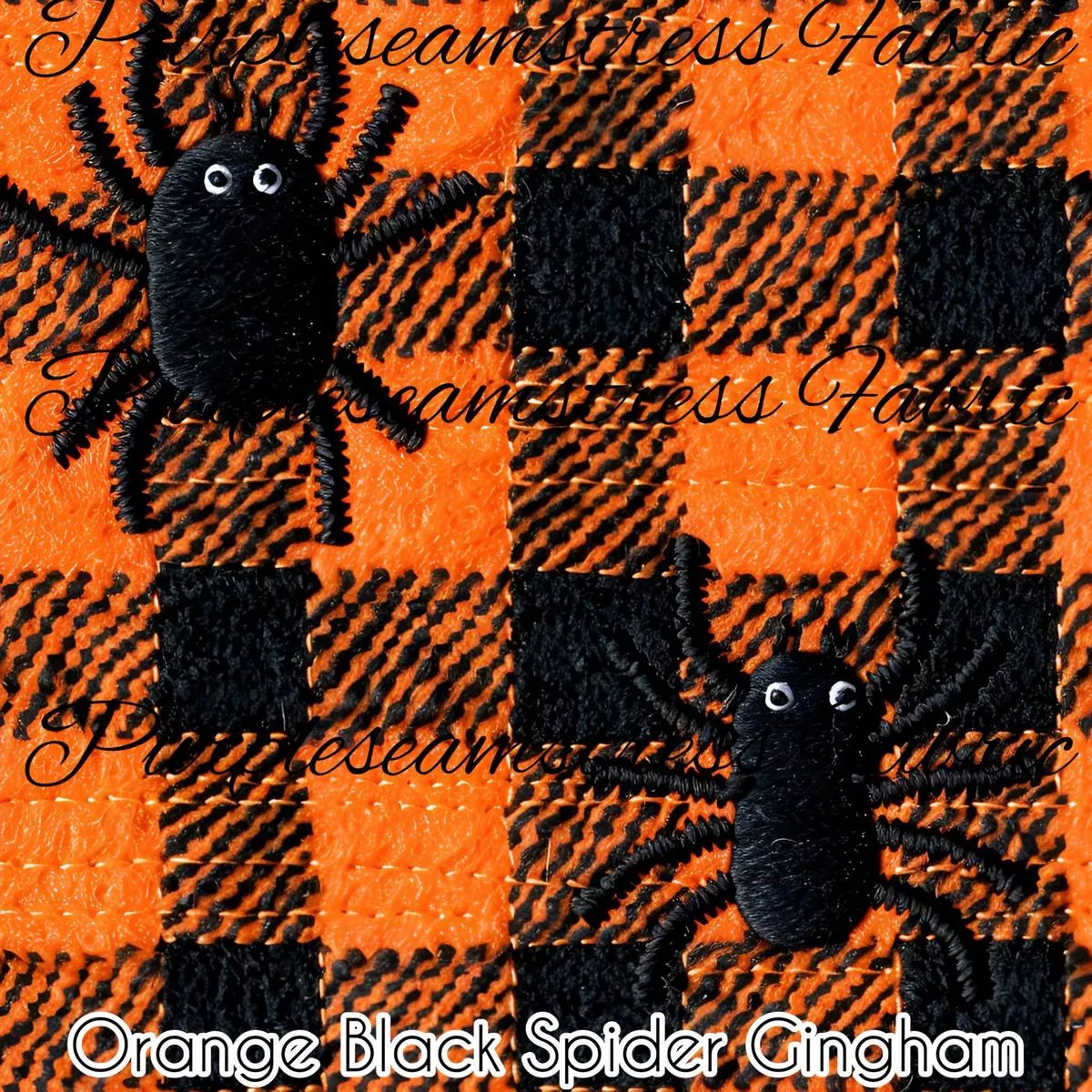 Orange Black Spider GinghamFabr…