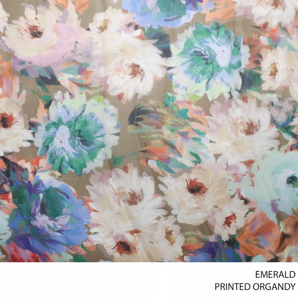ORGANDY PRINTED FABRIC 150CM EMERALD