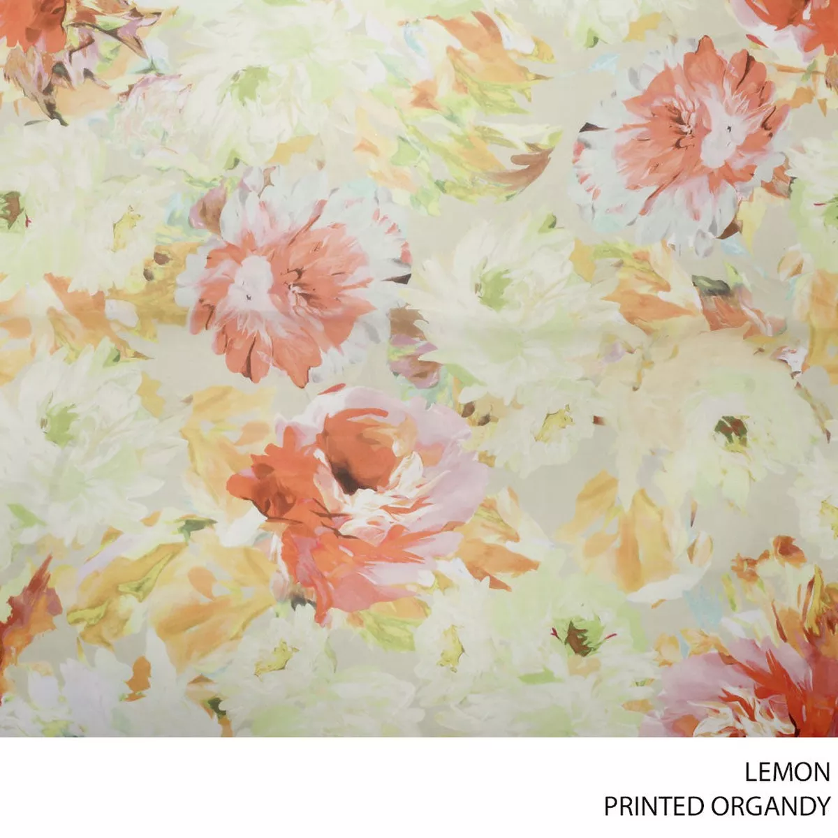 ORGANDY PRINTED FABRIC 150CM LEMON