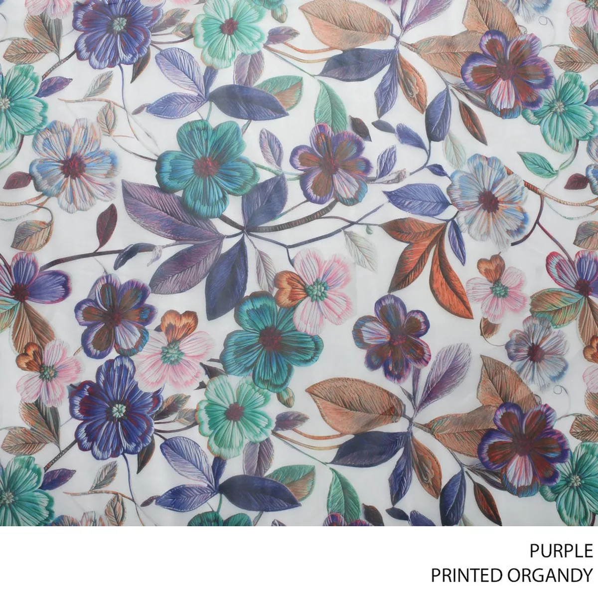 ORGANDY PRINTED FABRIC 150CM PURPLE