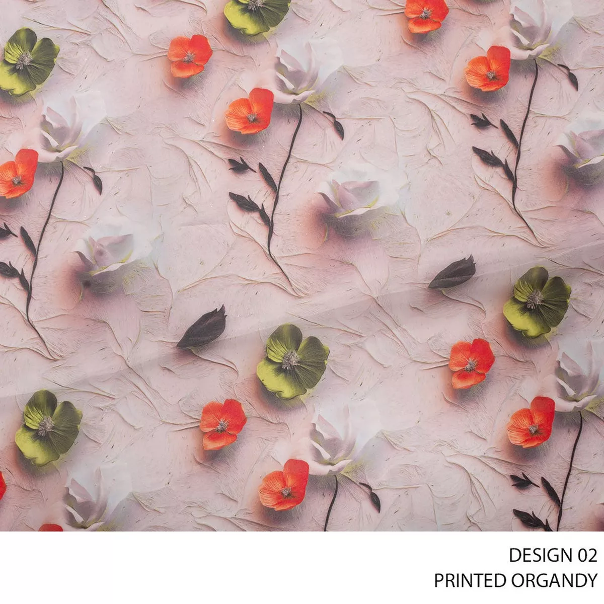 ORGANDY PRINTED FABRIC 150CM SEASHELL ROLL ROLL 001