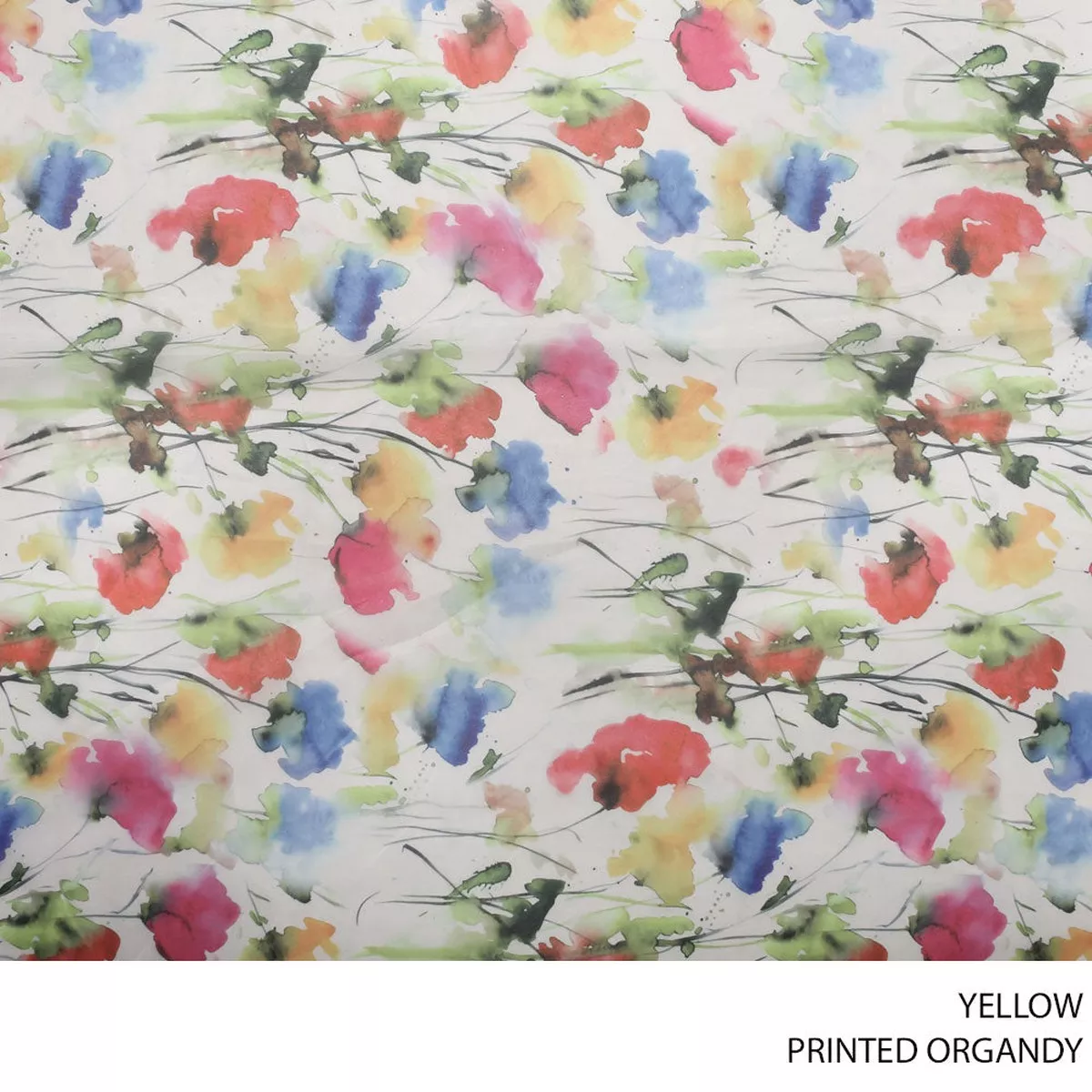 ORGANDY PRINTED FABRIC 150CM YELLOW