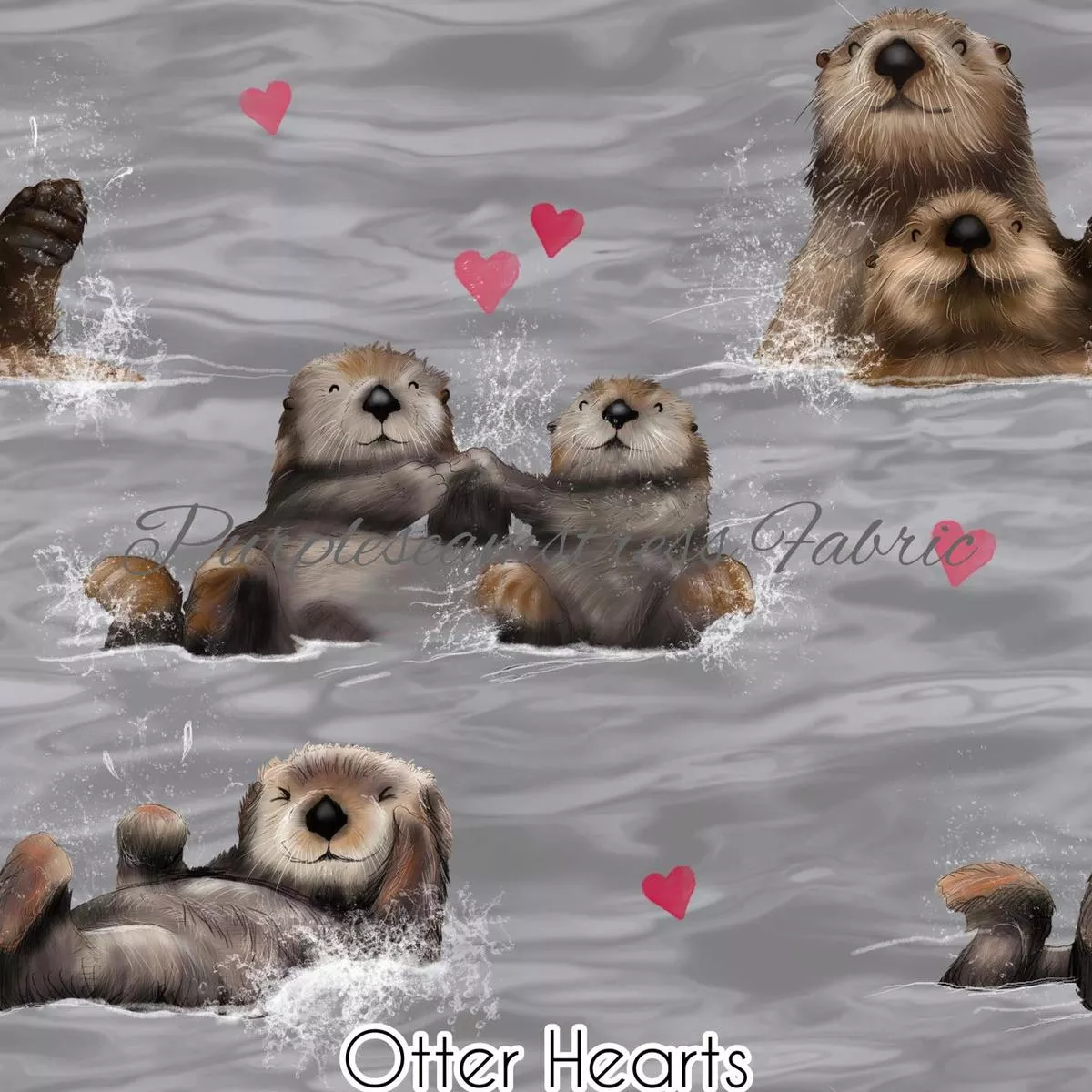 Otter HeartsFabric