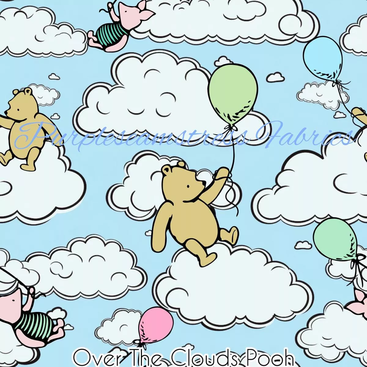 Over the Clouds PoohFabric
