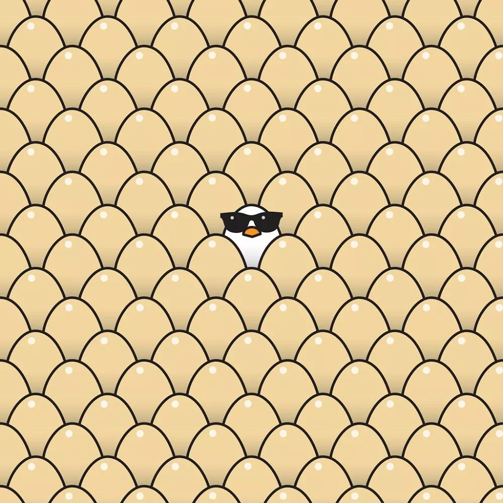 Packed Chickens and Eggs Fabric – Tan
