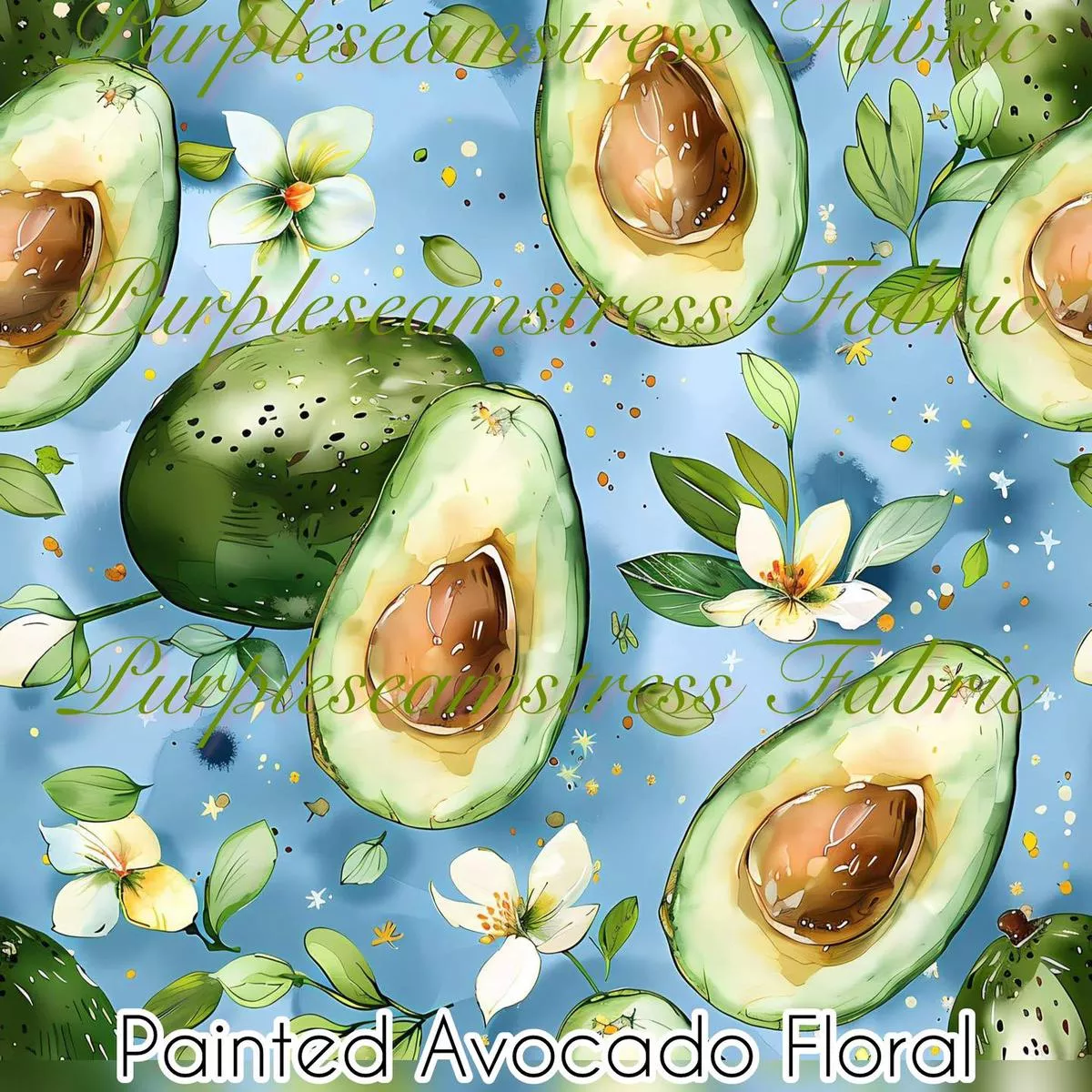 Painted Avocado FloralFabric