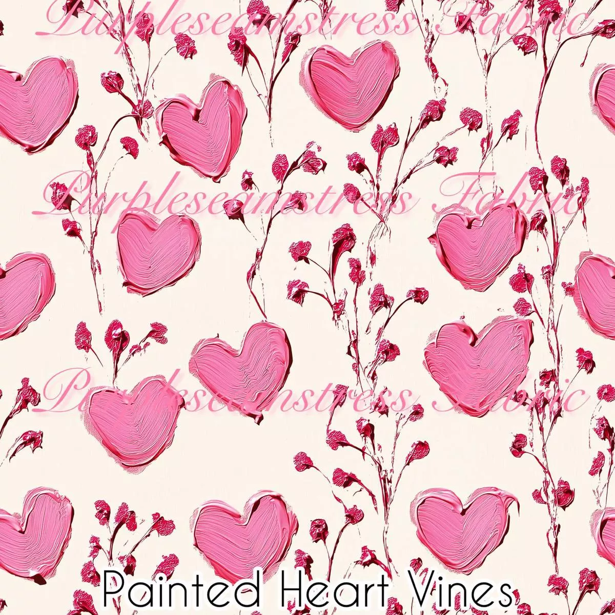 Painted Heart VinesFabric