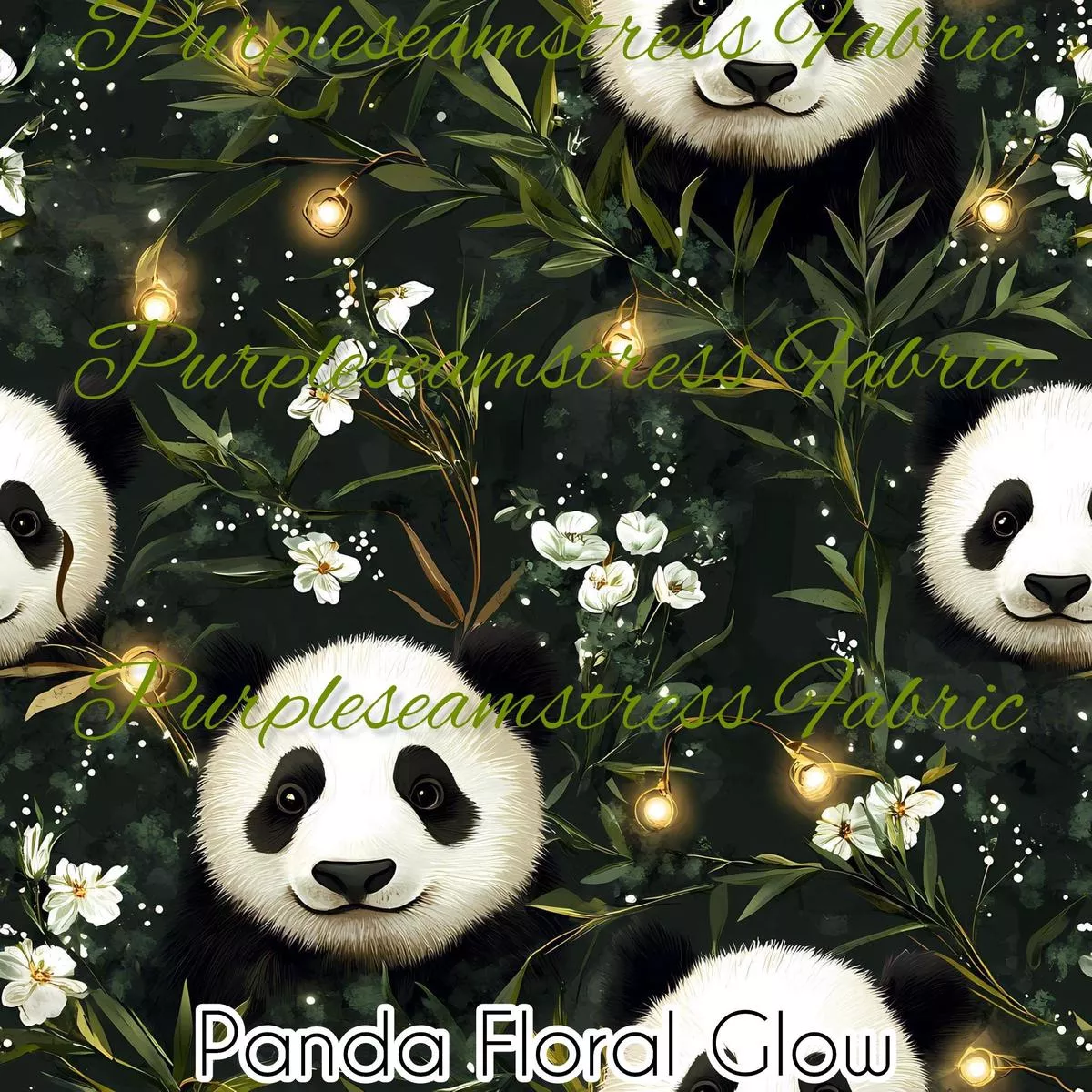 Panda Floral GlowFabric