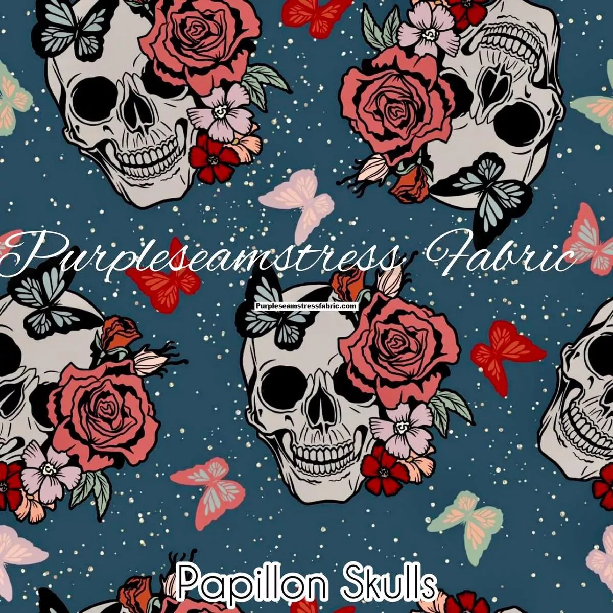 Papillon SkullsFabric
