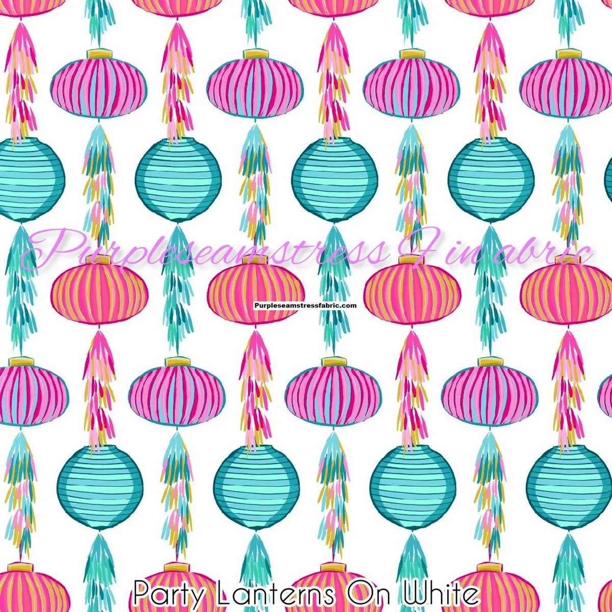 Party Lanterns On WhiteFabric