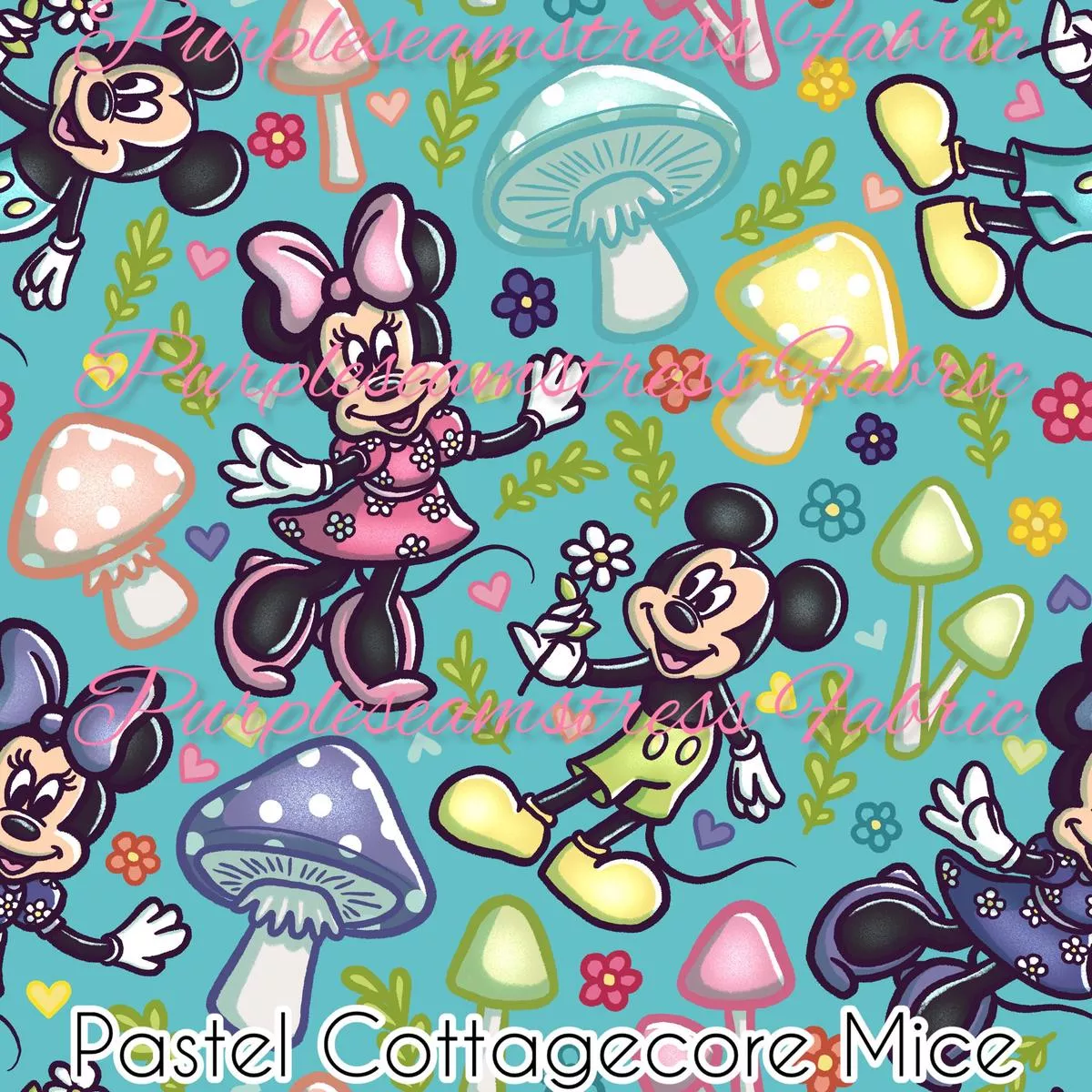 Pastel Cottagecore MiceFabric