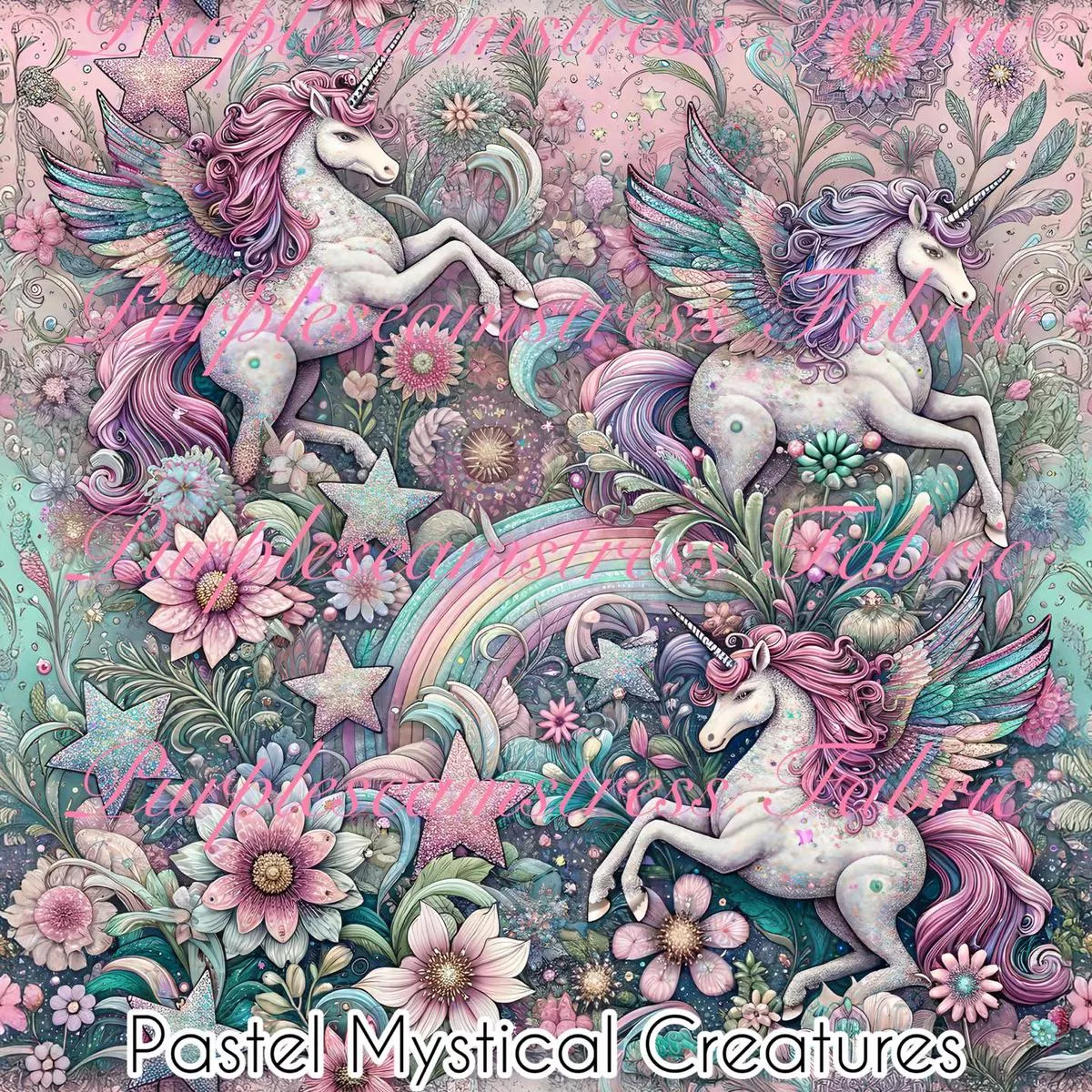Pastel Mystical CreaturesFabric