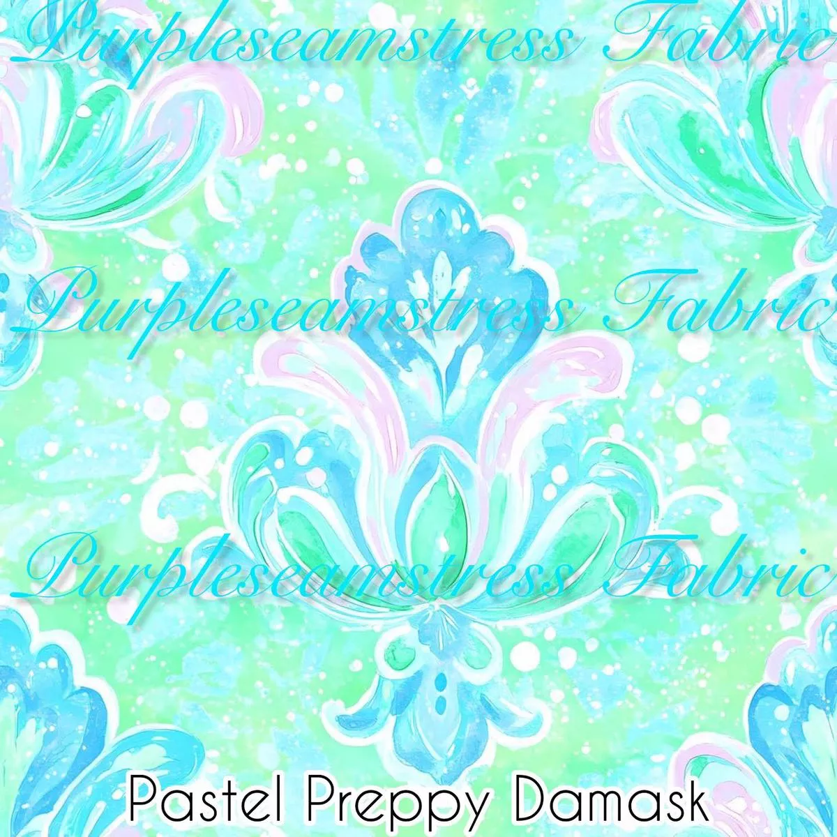 Pastel Preppy DamaskFabric