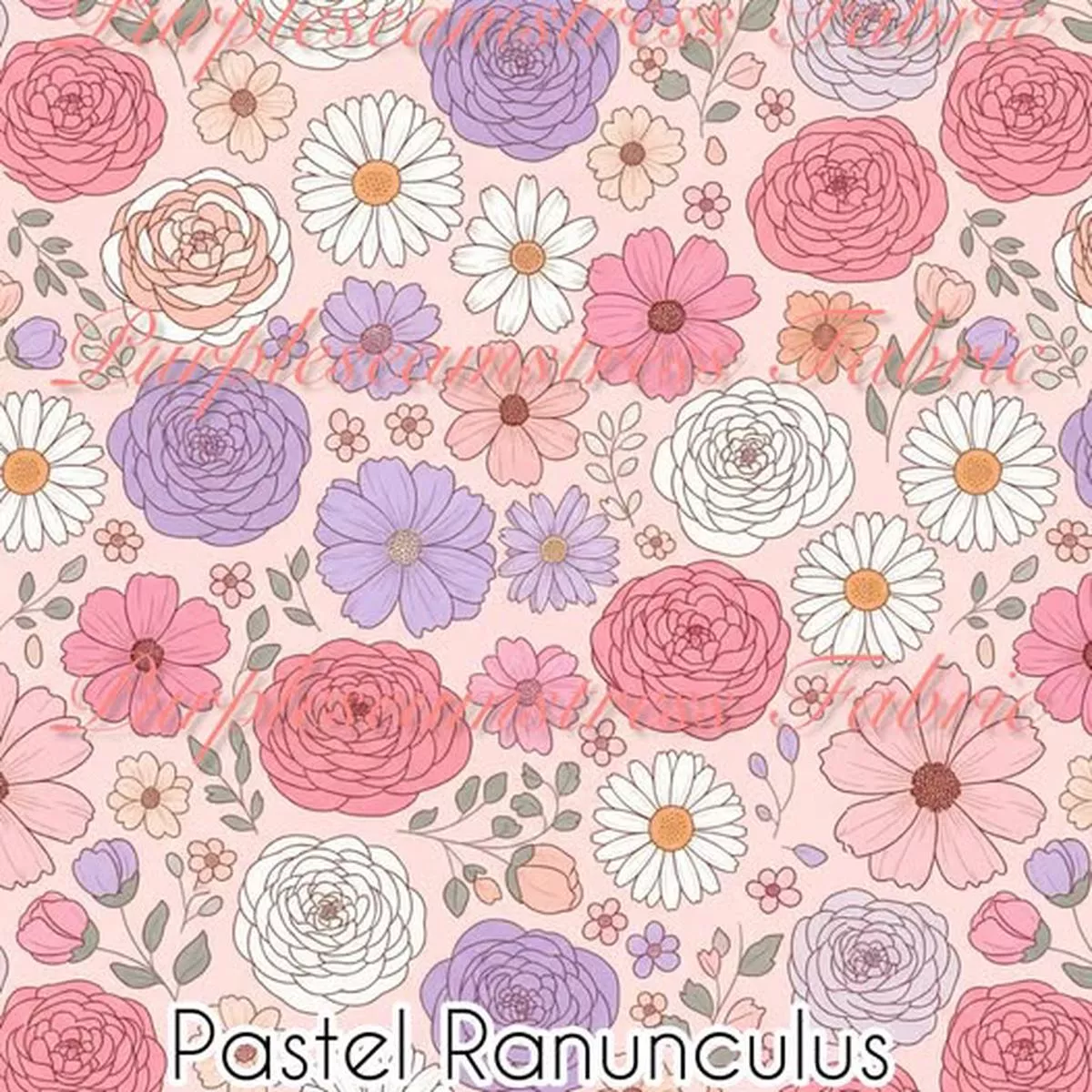 Pastel RanunculusFabric