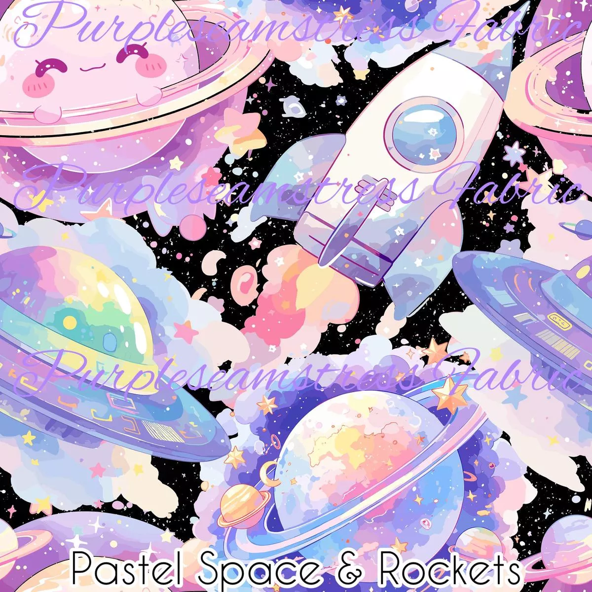 Pastel Space & RocketsFabr…
