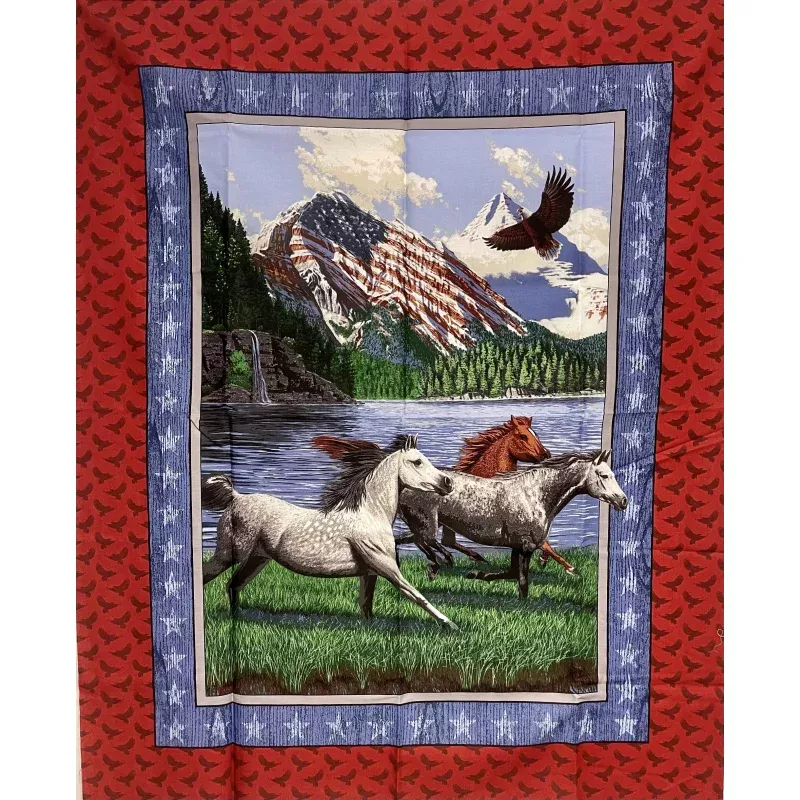 Patriotic Point Quilt Panel 36 X 43 with backing
