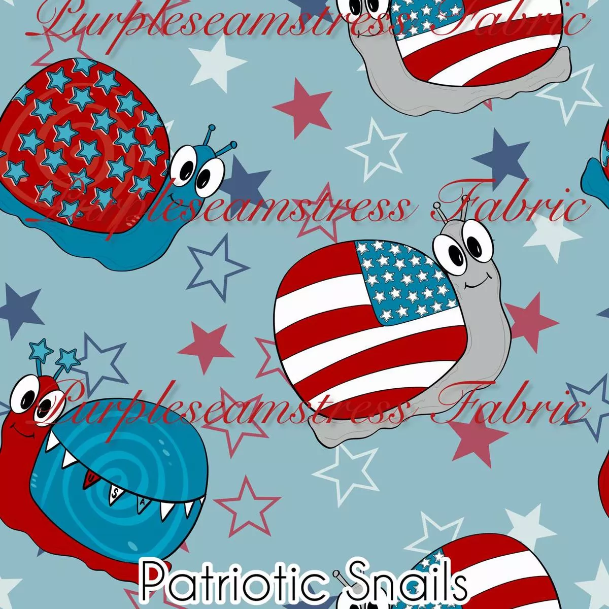 Patriotic SnailsFabric