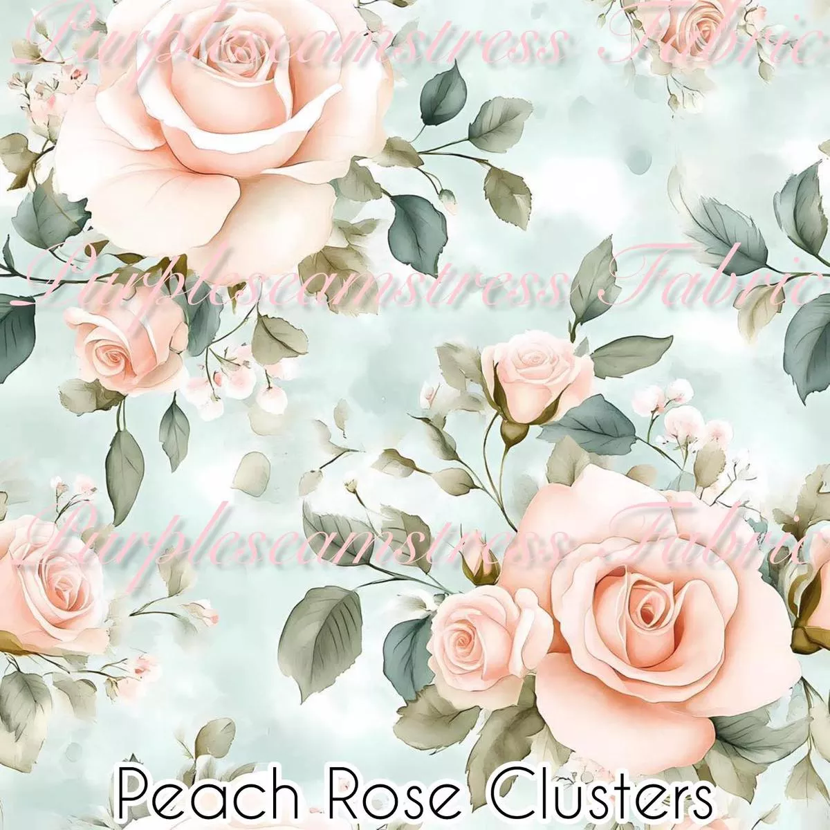 Peach rose ClustersFabric