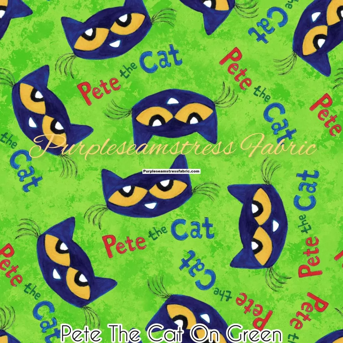 Pete The Cat On GreenFabric