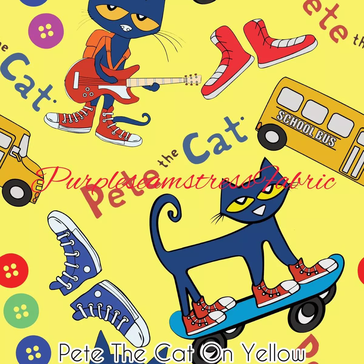 Pete the Cat on light yellowFab…