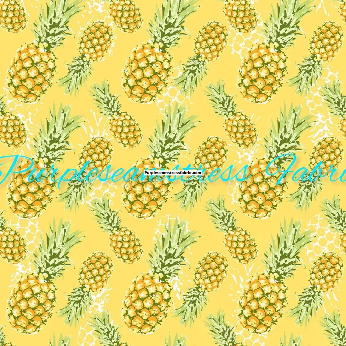 Pineapples On YellowFabric