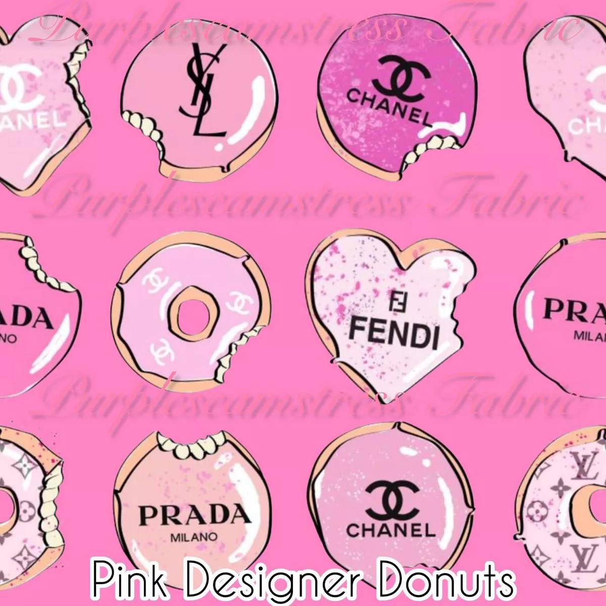 Pink Designer DonutsFabric