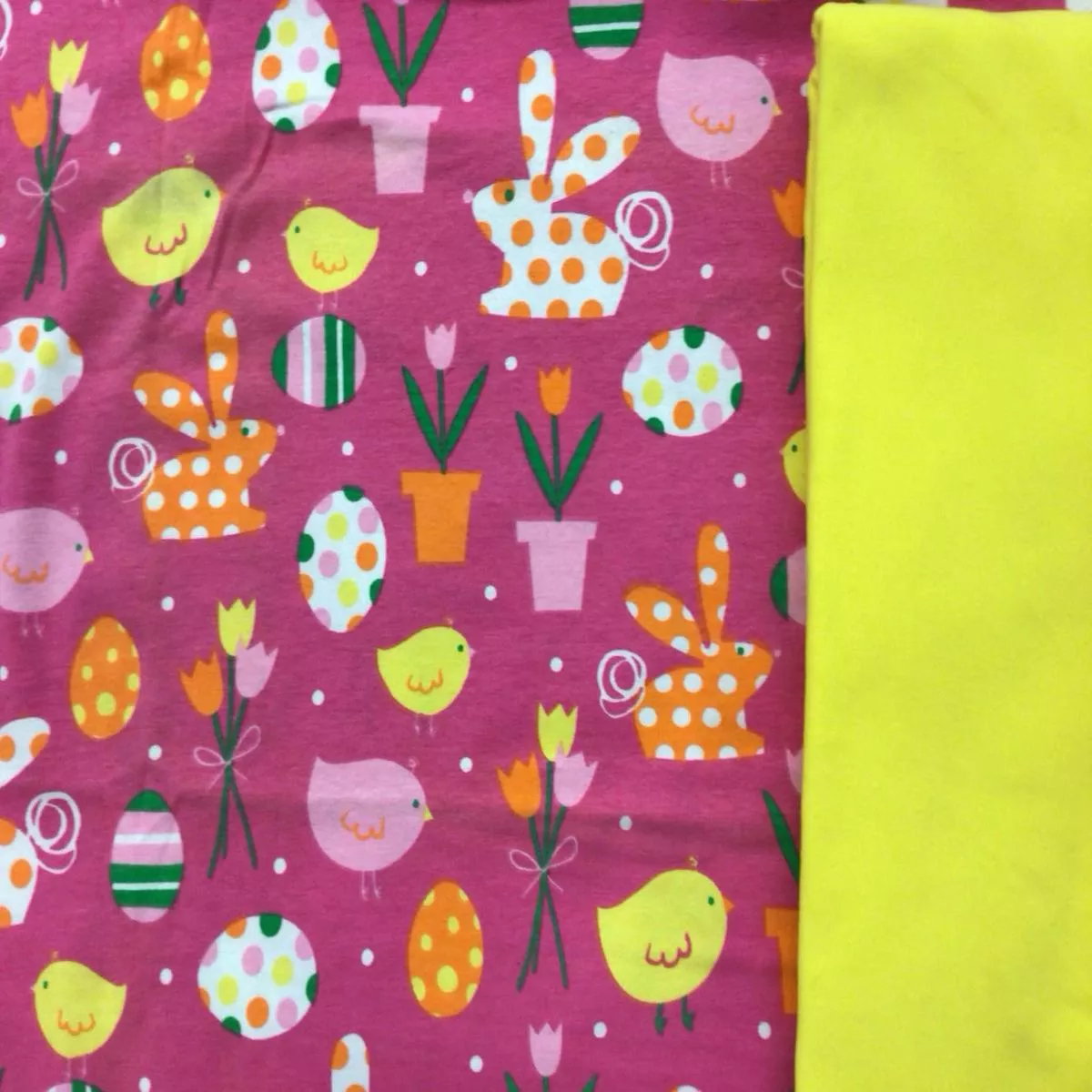 Pink Easter Cotton Lycra BUNDLEFabric