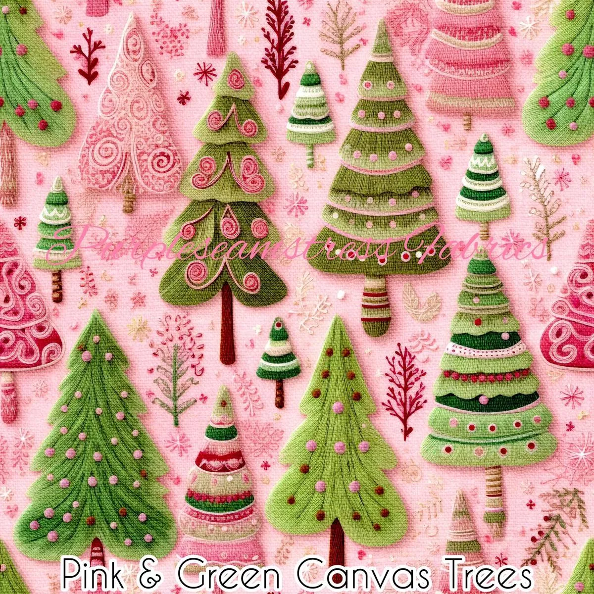 Pink & Green Canvas TreesF…