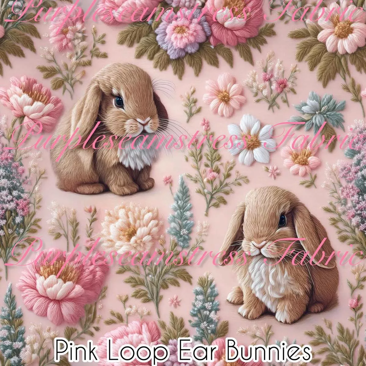 Pink Loop Ear BunniesFabric