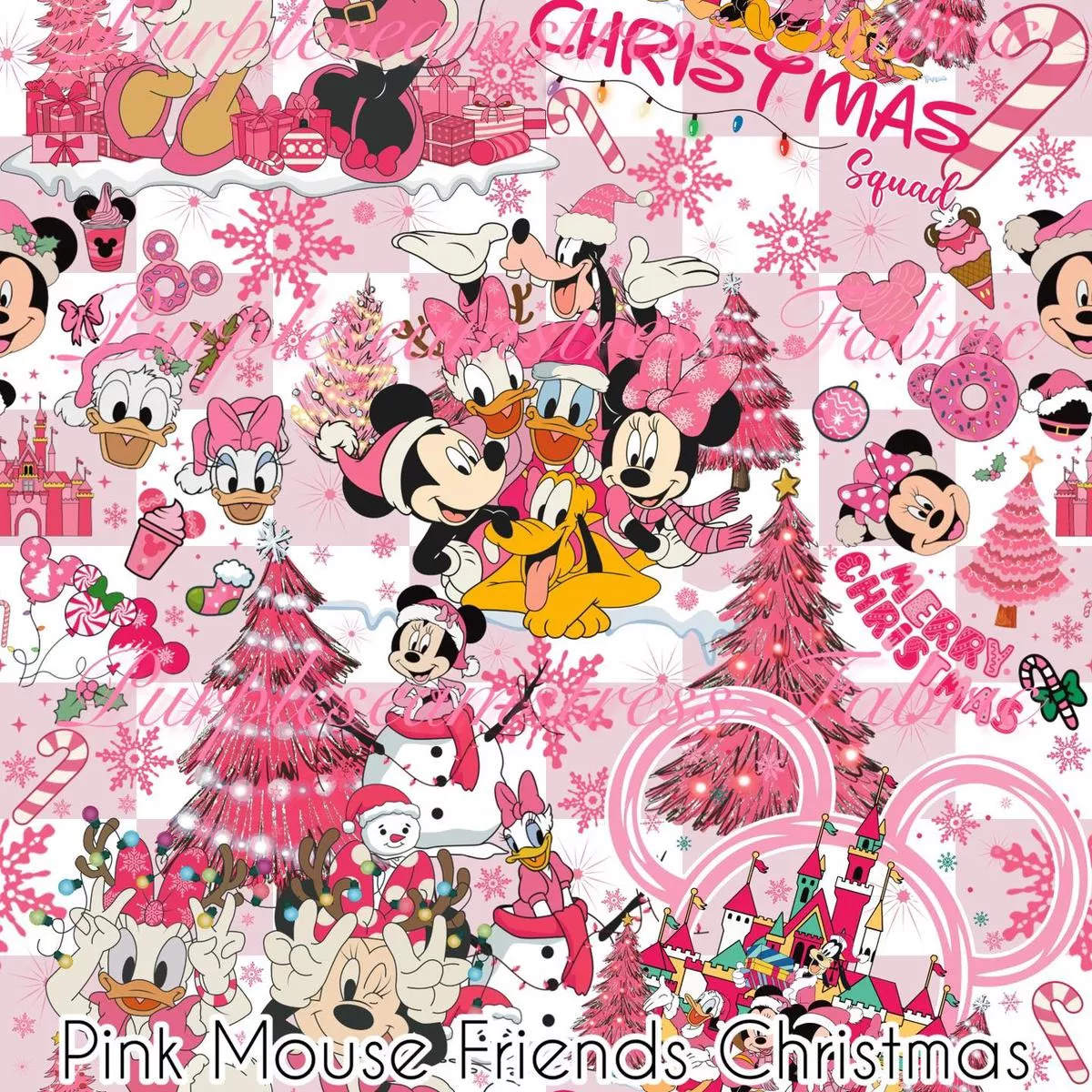 Pink Mouse Friends ChristmasFab…