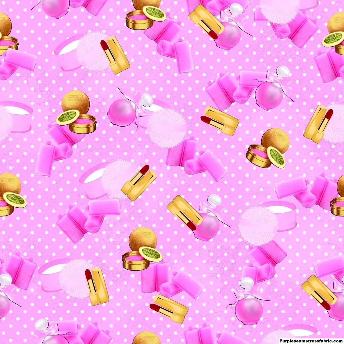 Pink Powdered Pin DotsFabric
