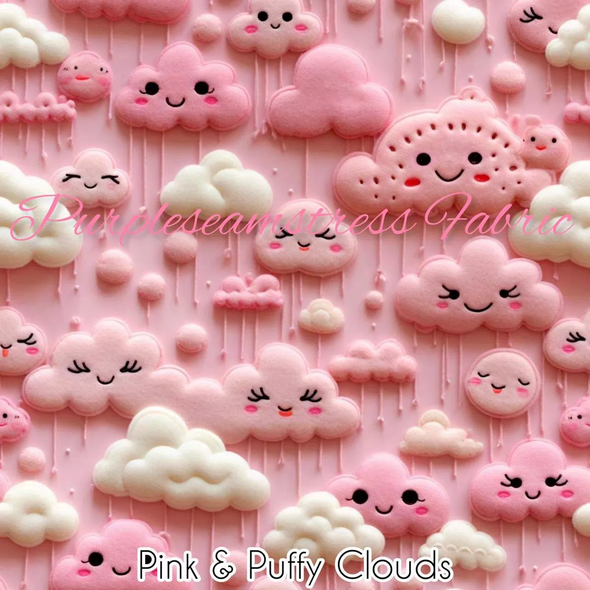 Pink & Puffy CloudsFabric