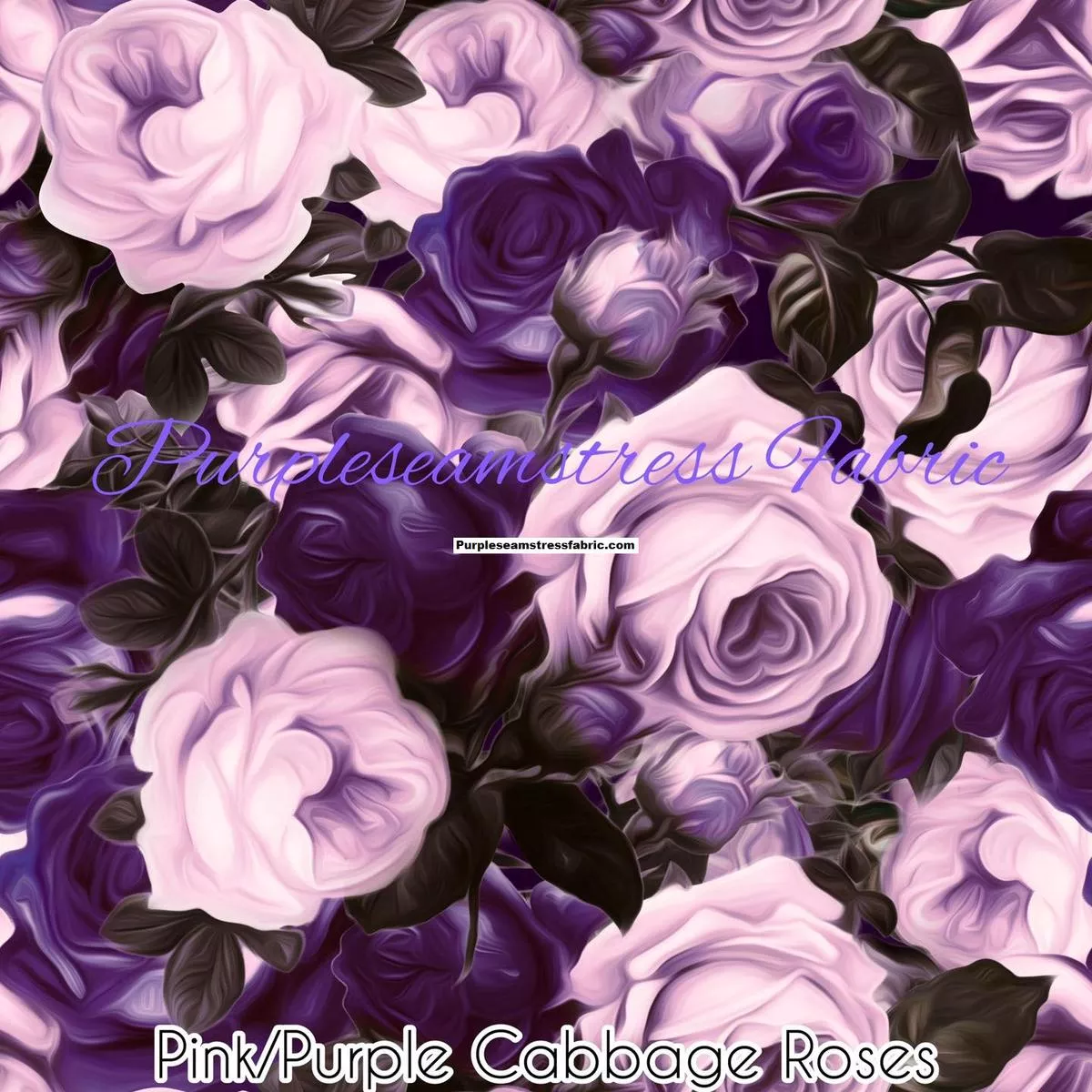 Pink/Purple Cabbage RosesFabric