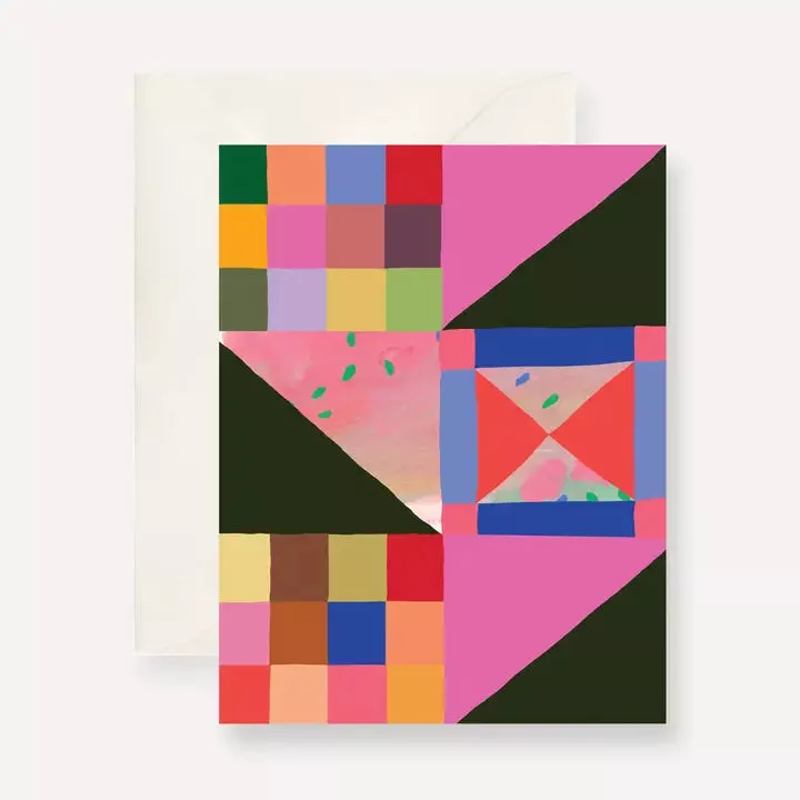 Pink Quilt Greeting Card