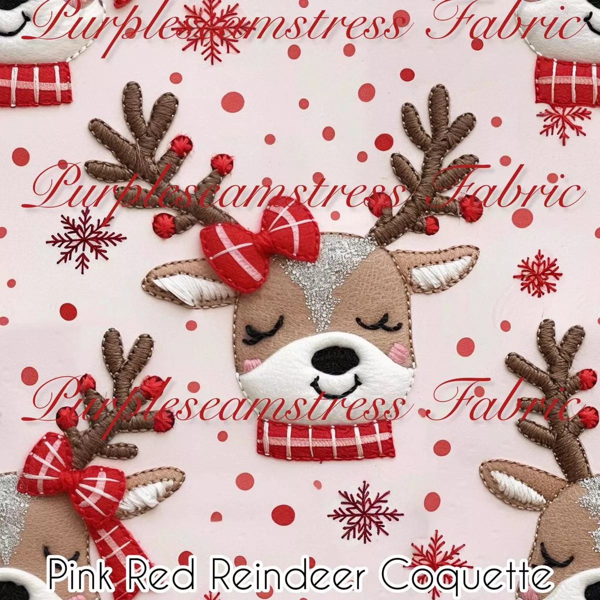 Pink Red Reindeer CoquetteFabri…