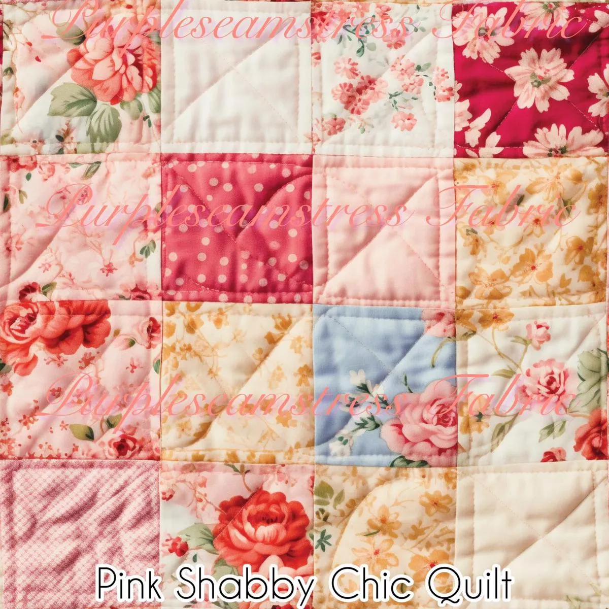 Pink Shabby Chic QuiltFabric