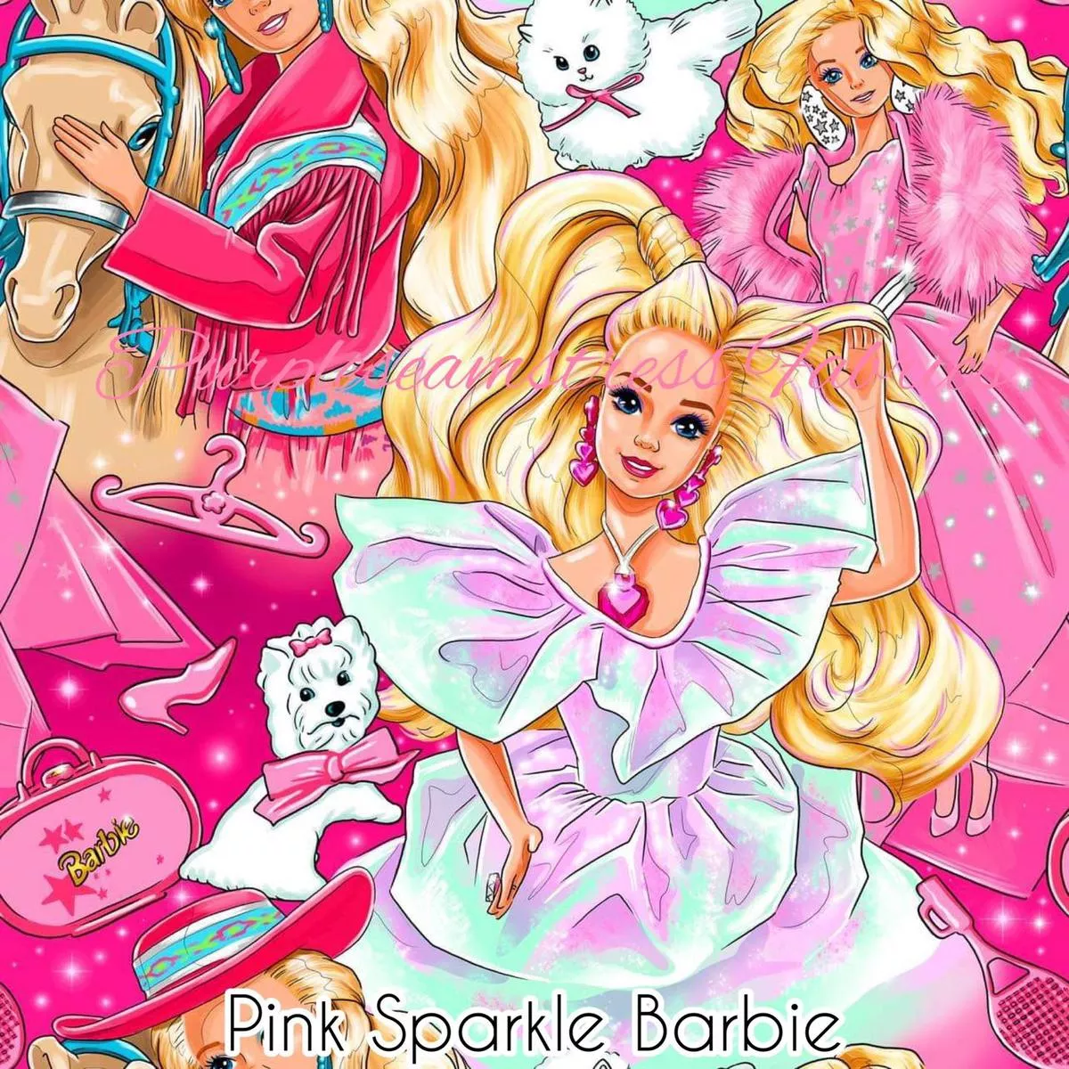 Pink Sparkle BarbieFabric