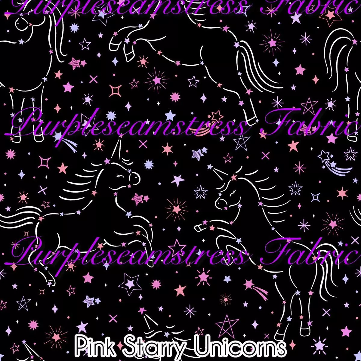 Pink Starry UnicornsFabric