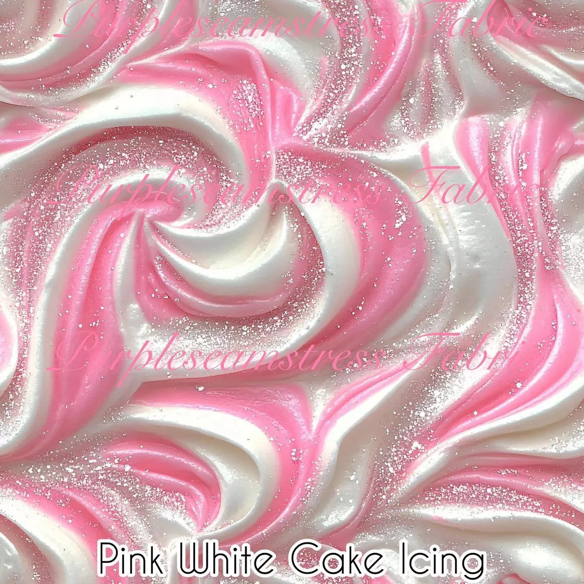 Pink White Cake IcingFabric