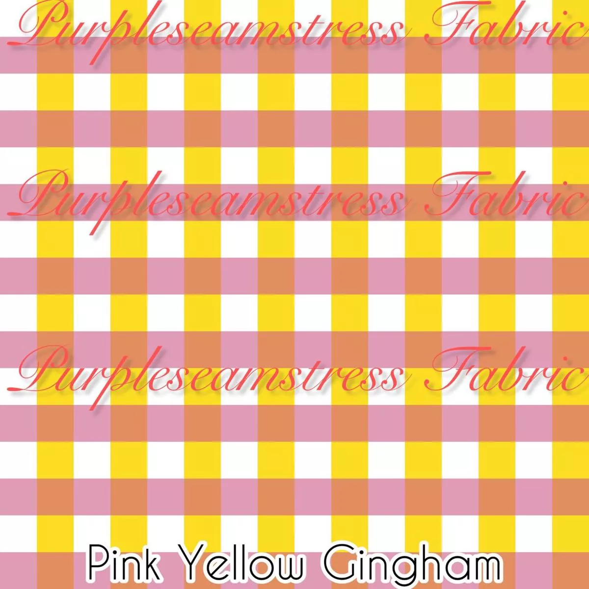 Pink Yellow GinghamFabric