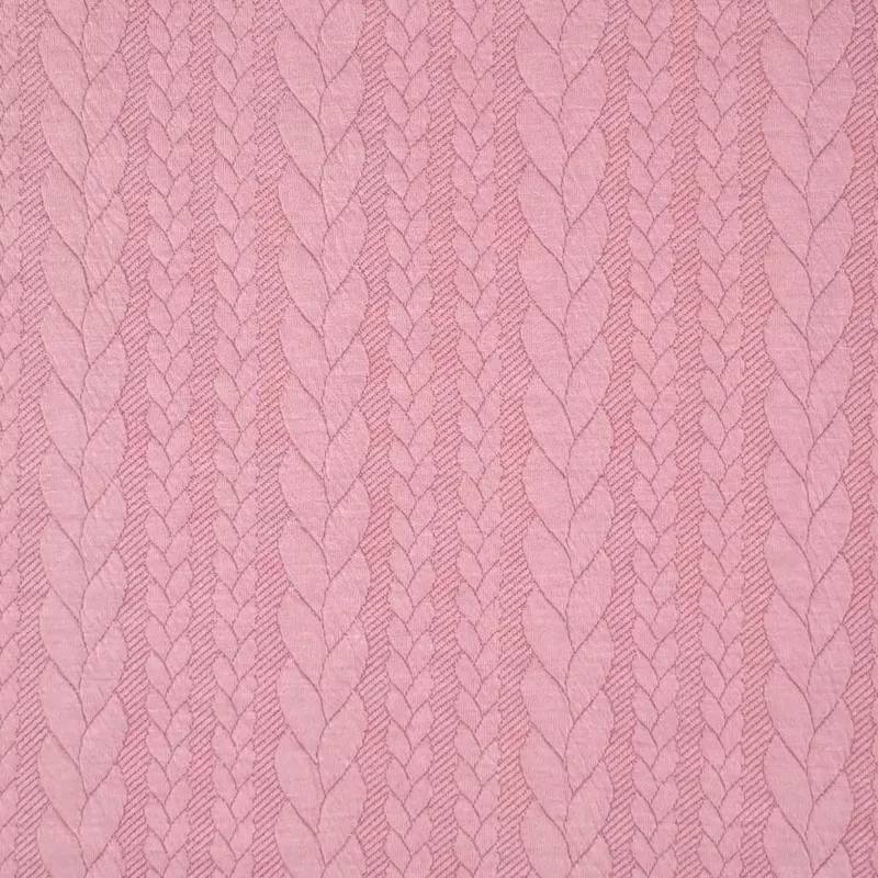 Plain Cable Knit Jersey Fabric – Rose