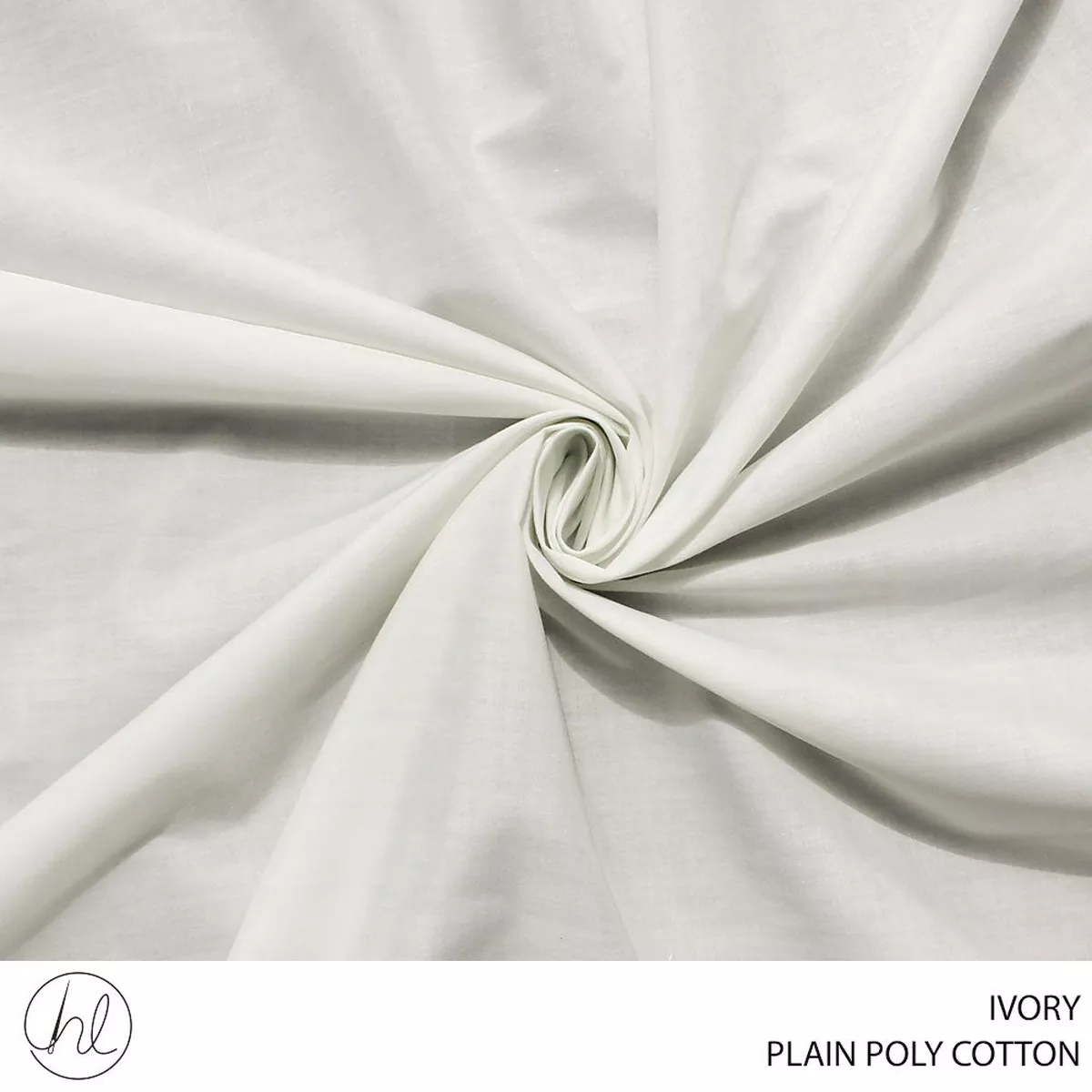 PLAIN POLY COTTON FABRIC 112CM IVORY