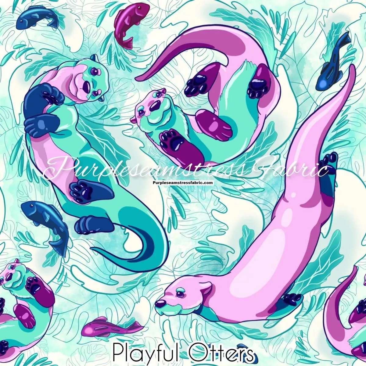 Playful OttersFabric