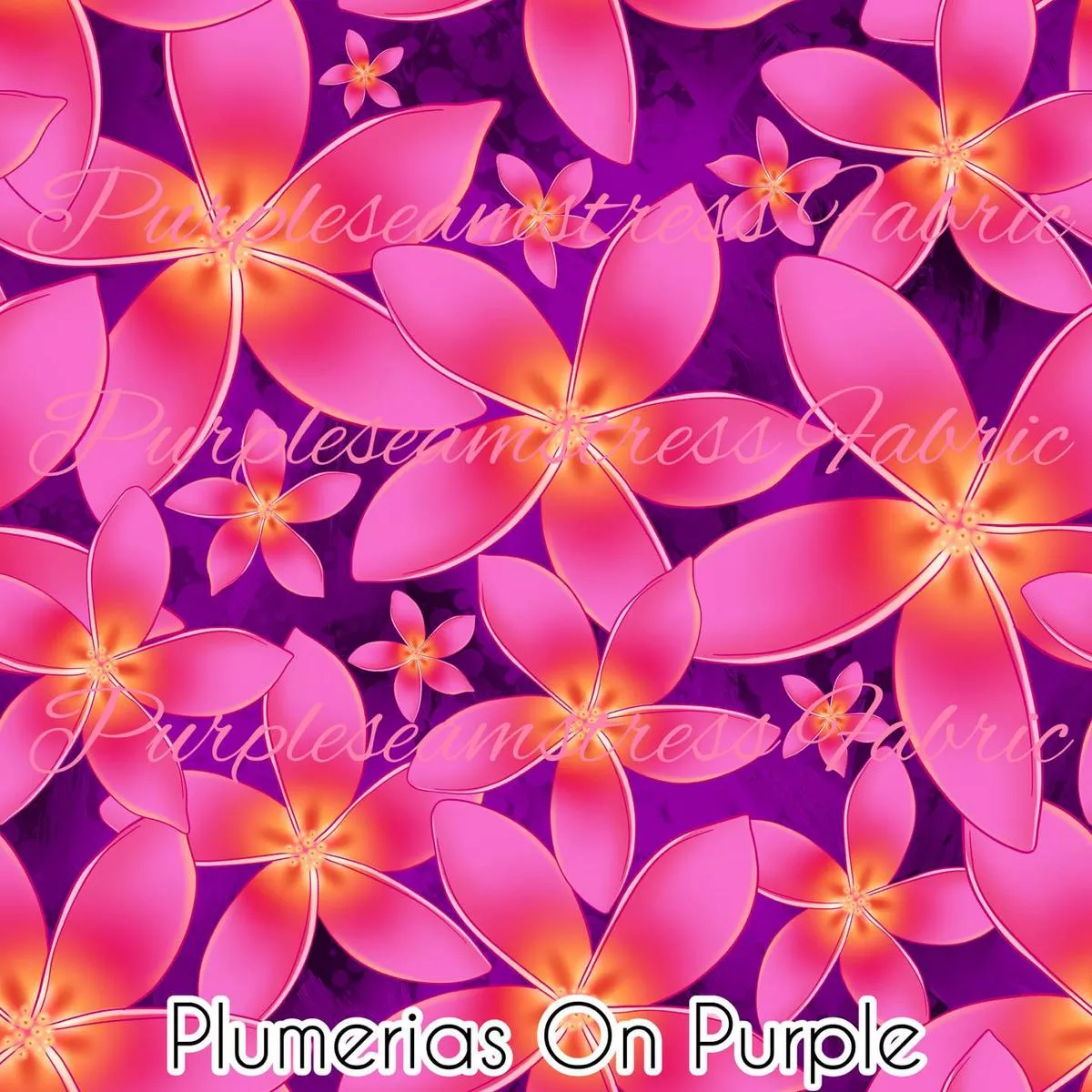 Plumerias on PurpleFabric