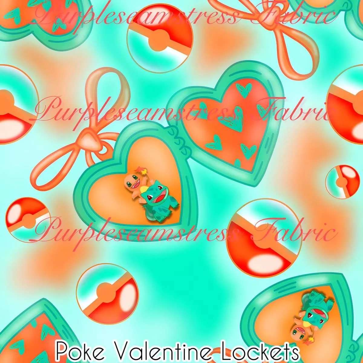 Poke Valentine LocketsFabric