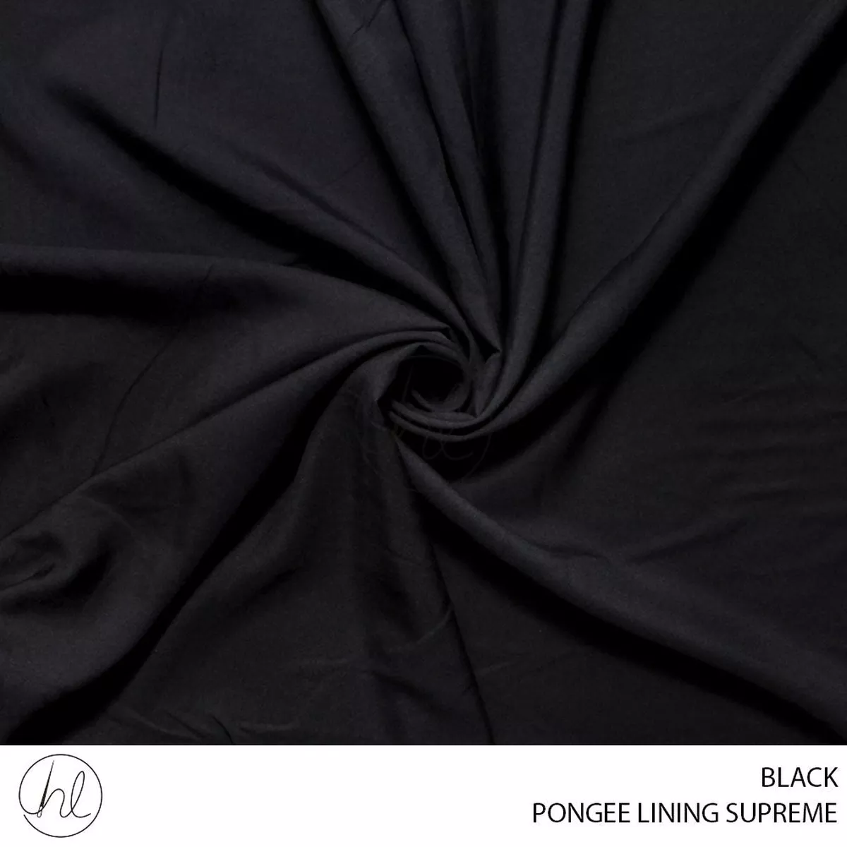 PONGEE LINING SUPREME PLAIN FABRIC 150CM BLACK