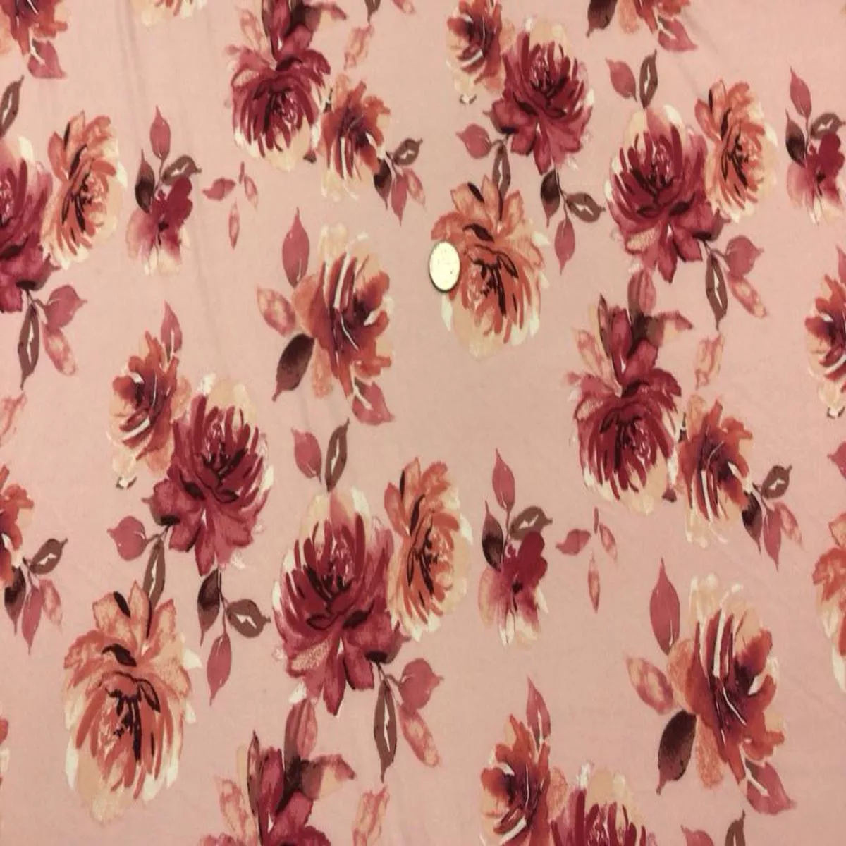 Powder Pink Roses Double Brushed Poly &#…
